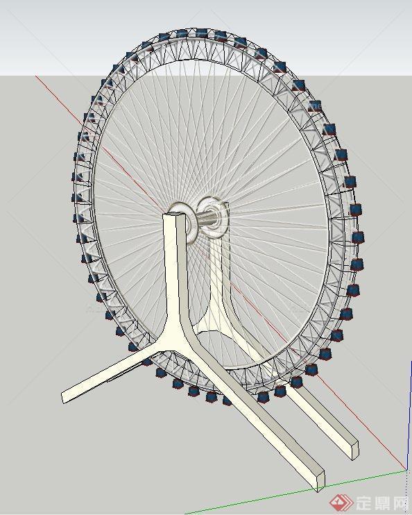现代某大型游乐设施摩天轮设计SU模型