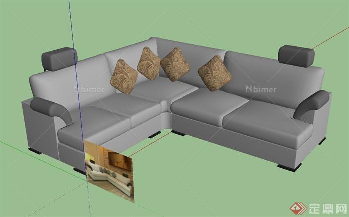 现代组合沙发设计SU模型[原创]