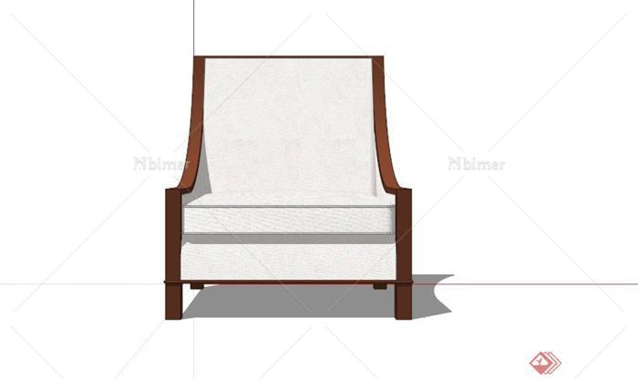 现代单人沙发椅子设计SU模型素材[原创]