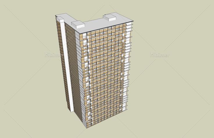 现代高层住宅楼(38516)su模型下载