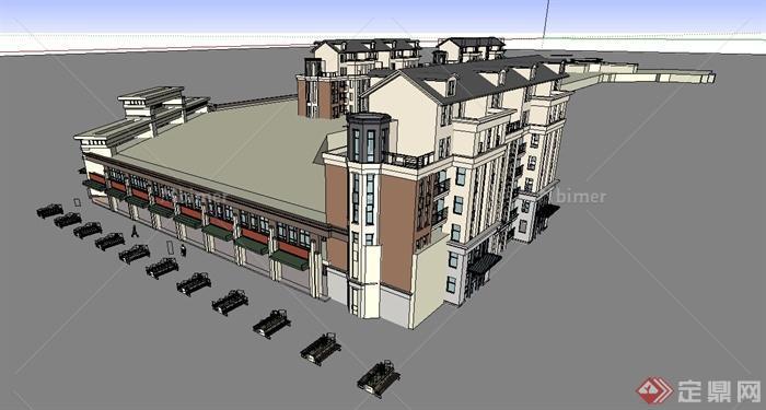某简欧风格商业高层建筑设计SU模型