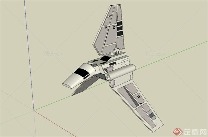 三角形小型太空飞船设计SU模型
