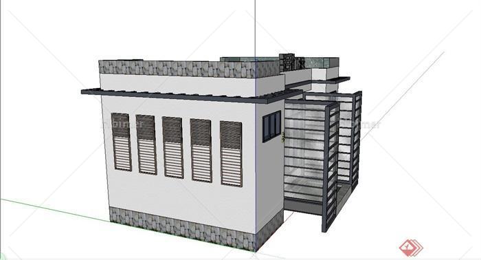 某现代风格洗手间建筑设计SU模型