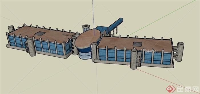 某栋特色办公大楼建筑设计SU模型