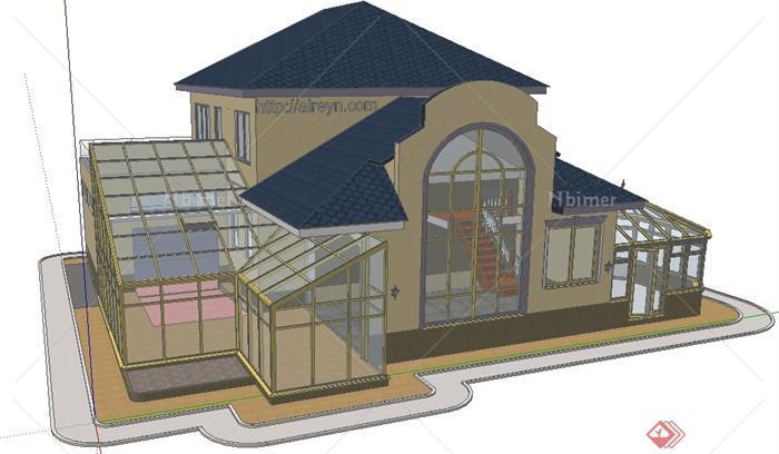 某现代风格展馆建筑设计SU模型