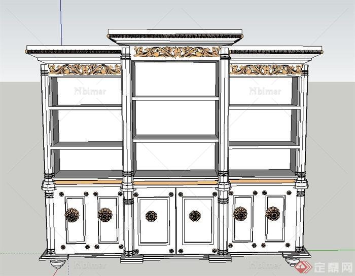 室内多层置物柜设计SU模型