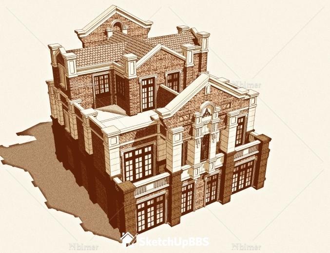 分享一个别墅建筑设计方案带SketchUp模型下载分