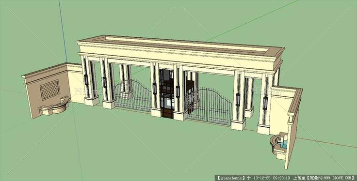 政府办公大门精品SU模型设计