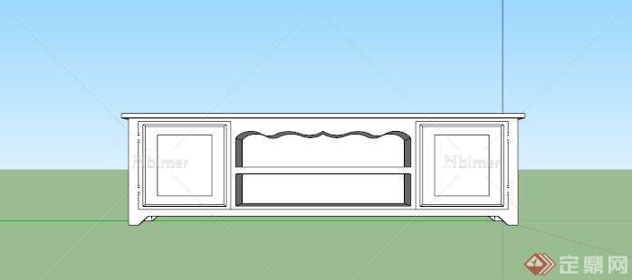 某现代白色浪漫电视柜SU模型