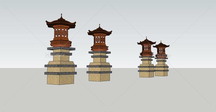 景观-石灯(74655)su模型下载