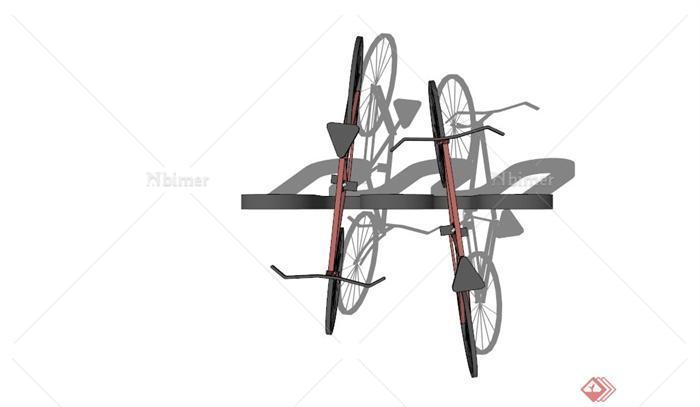 某现代自行车车架组合SU模型
