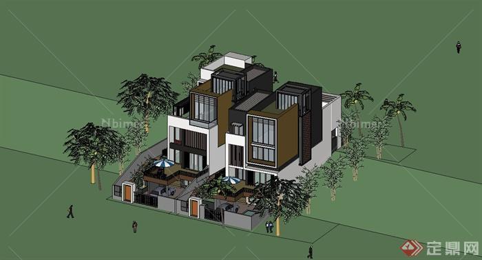 7种不同的别墅建筑设计su模型