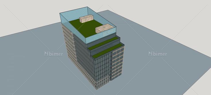 现代小高层办公楼(74542)su模型下载