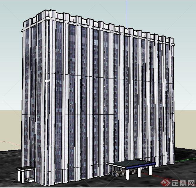 某现代办公高楼建筑设计su模型