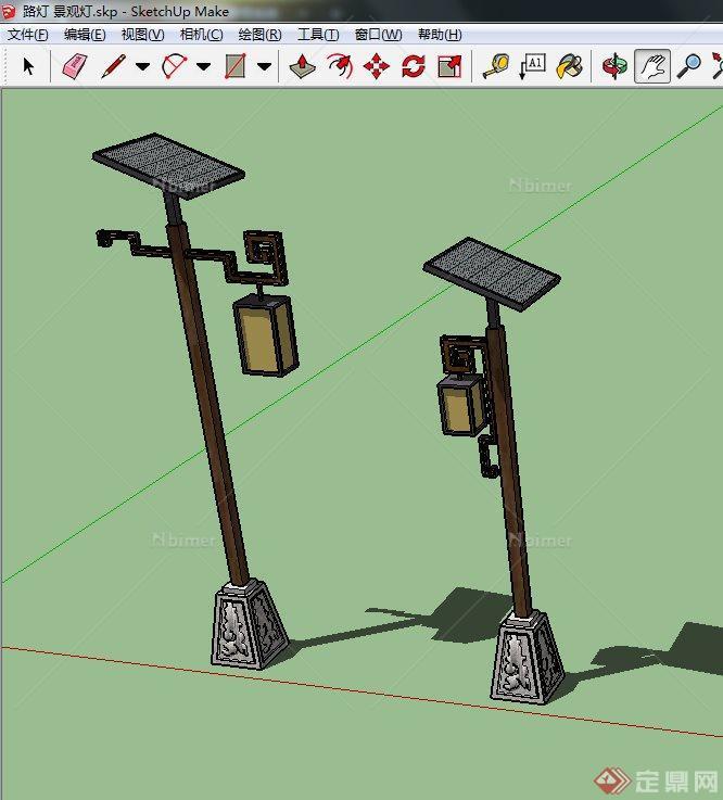 两盏景观灯设计SU模型