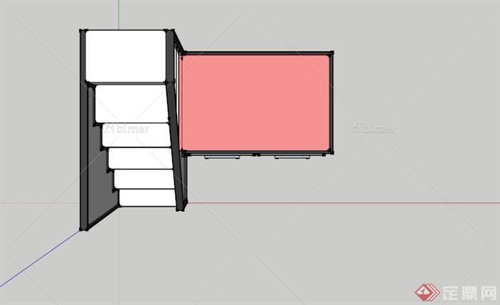 室内设计储物楼梯设计SU模型