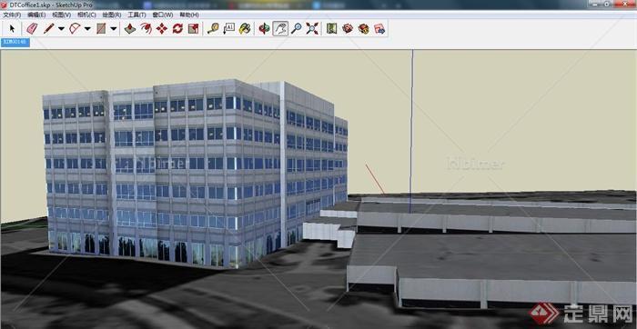 某现代风格6层办公楼建筑设计su模型