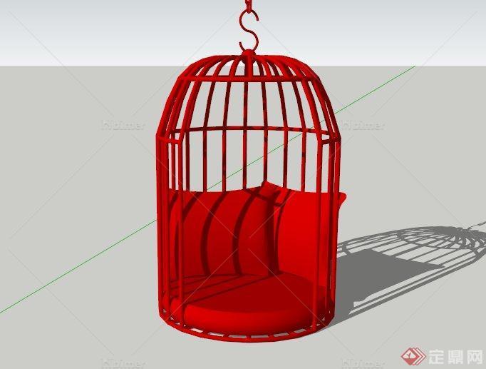 某现代笼子式休闲座椅设计SU模型