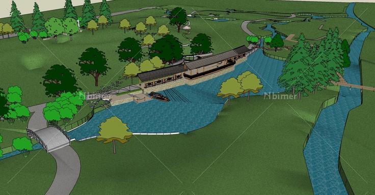 景观-候船亭(74460)su模型下载