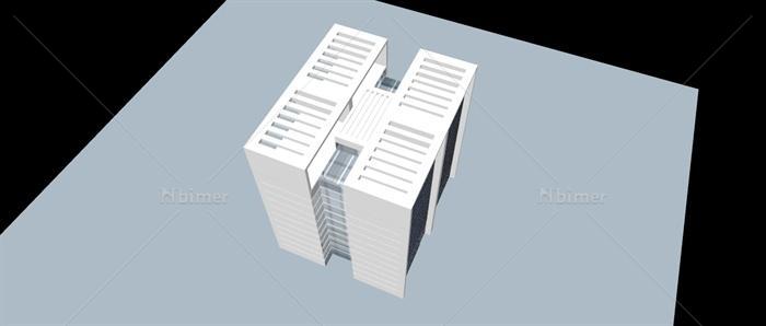 高层现代办公楼建筑设计su模型