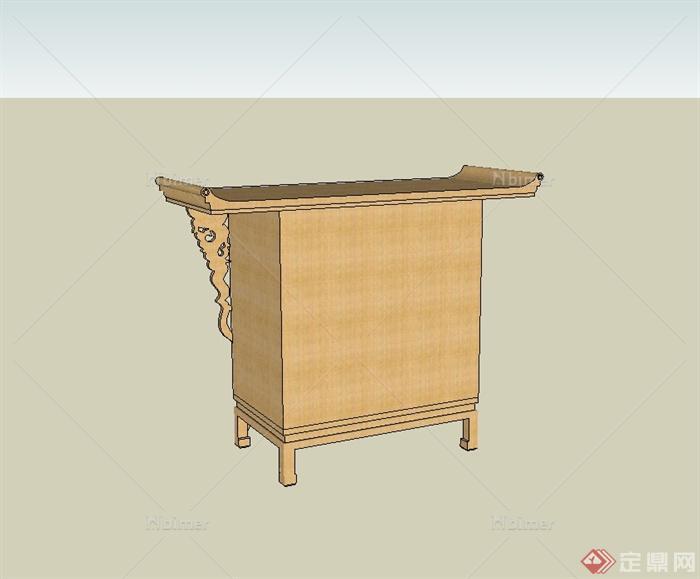现代中式风格独特桌子设计su模型[原创]