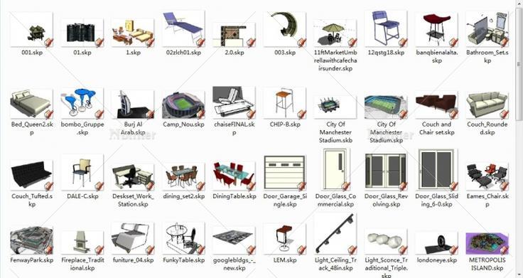 07年起搜集的SketchUp室内模型元素（一）