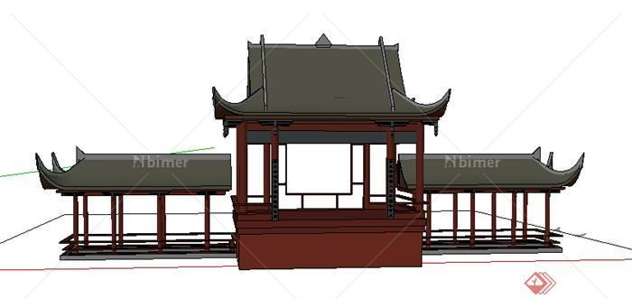 园林景观之戏台设计方案SU模型