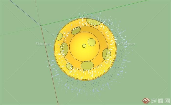 蘑菇小品喷泉设计su模型
