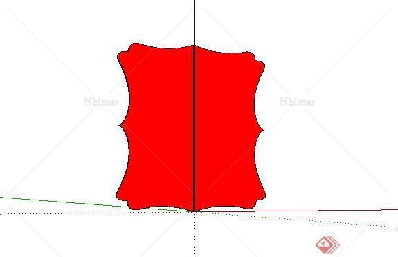 中式景观组合门装饰SketchUp(SU)3D模型