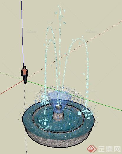 某喷泉设计方案su模型4