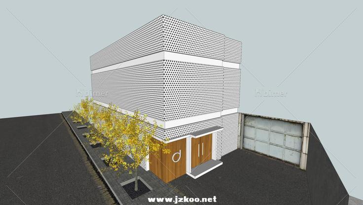 商业建筑模型-带贴图不带参数-1白色外观