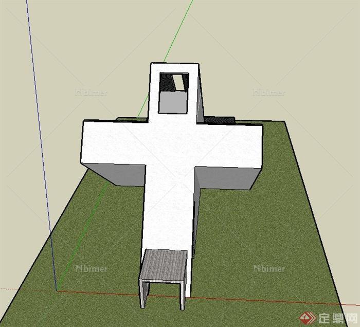 某现代教会建筑设计SU模型