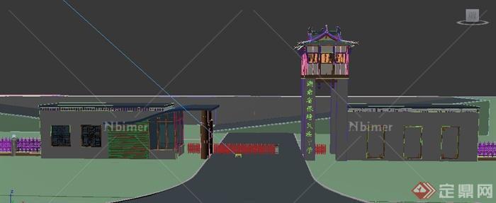 中式风格大门设计3dmax整体模型