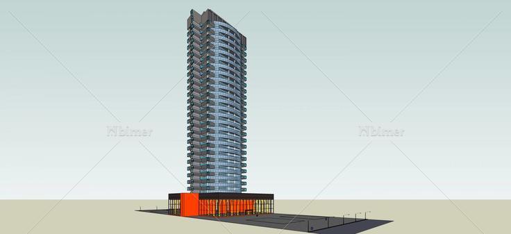 现代高层办公楼(60531)su模型下载