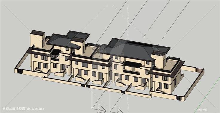 联排别墅CAD模型完整方案图su模型