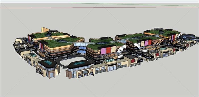 某商业中心街建筑设计SU模型