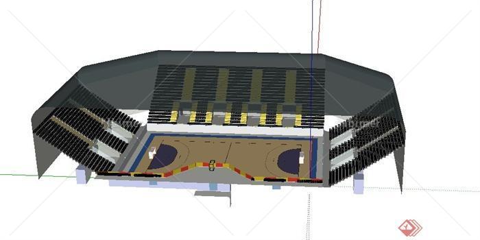 某现代室内足球馆建筑设计SU模型