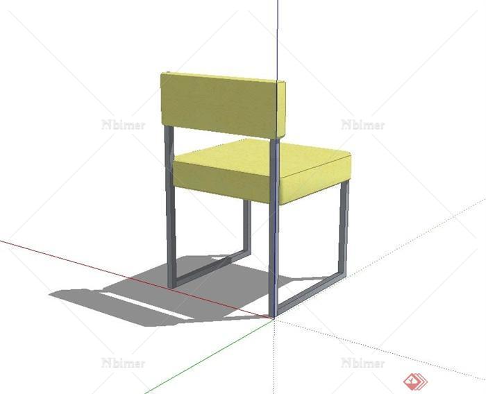 现代风格黄色座椅设计su模型