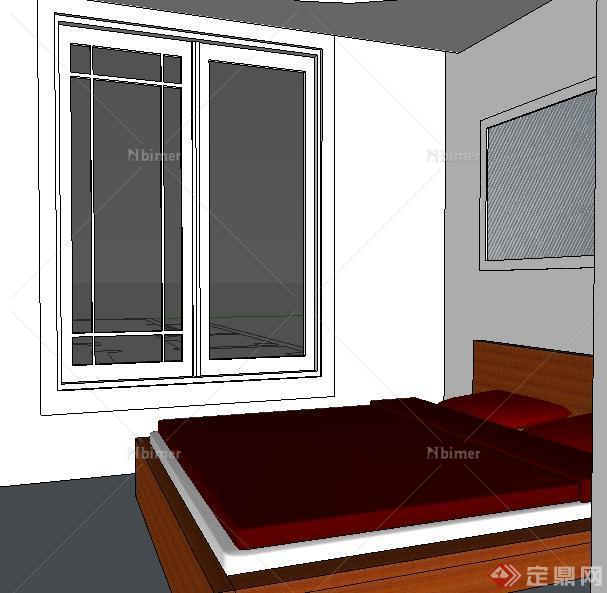 某一室一厅单身公寓室内空间SU模型[原创]