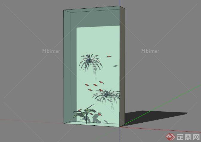 卫生间玻璃隔断设计SU模型素材[原创]
