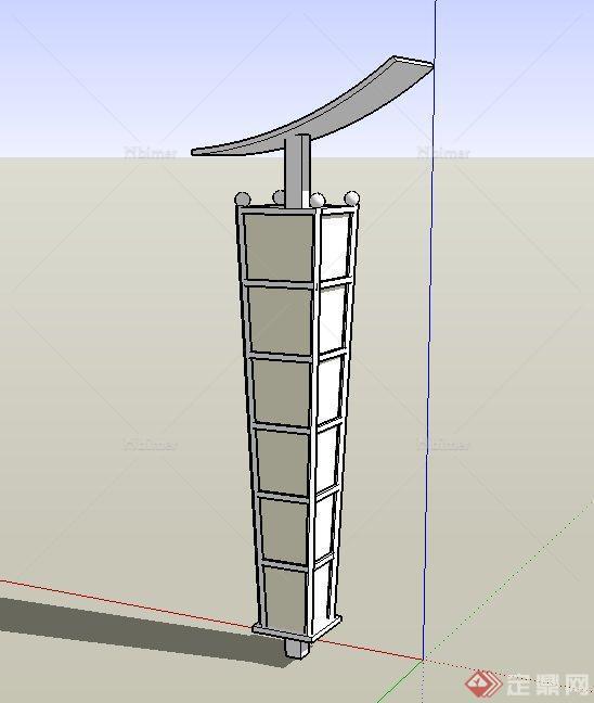 现代园林景观庭院灯柱设计SU模型[原创]