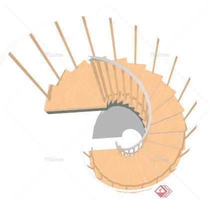 现代简约螺旋楼梯设计su模型