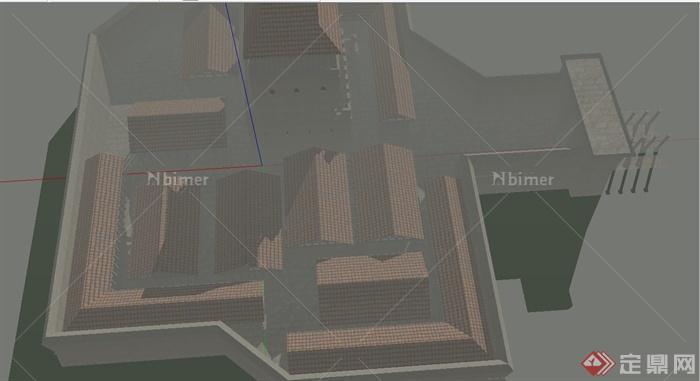 某欧式古罗马城堡遗址建筑设计SU模型