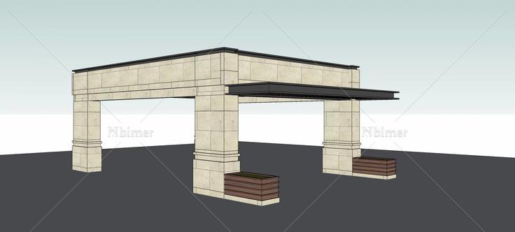入口门亭(72765)su模型下载