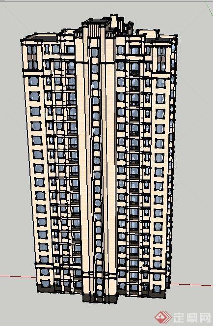 某高层新古典独栋住宅建筑设计SU模型
