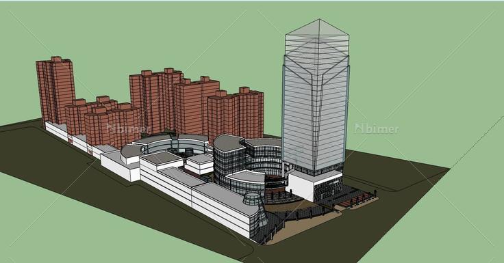 现代办公楼方案(79610)su模型下载