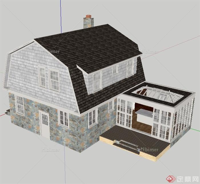 某双层别墅建筑设计SU模型2