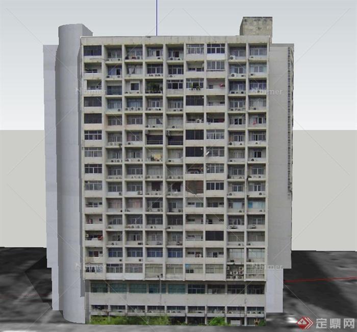 某多层乡镇宾馆建筑设计SU模型