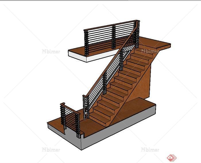 某现代风格精致建筑楼梯设计su模型[原创]
