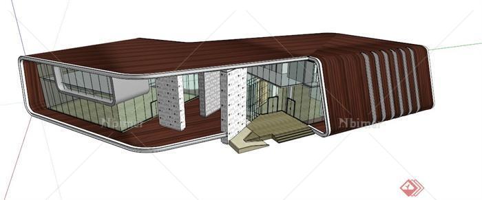 现代某会所建筑设计SU模型